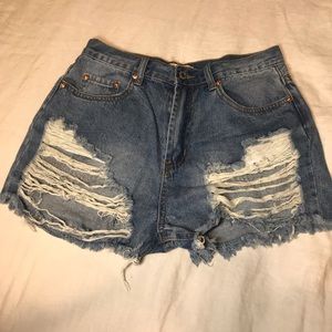 NWOT distressed high waisted shorts